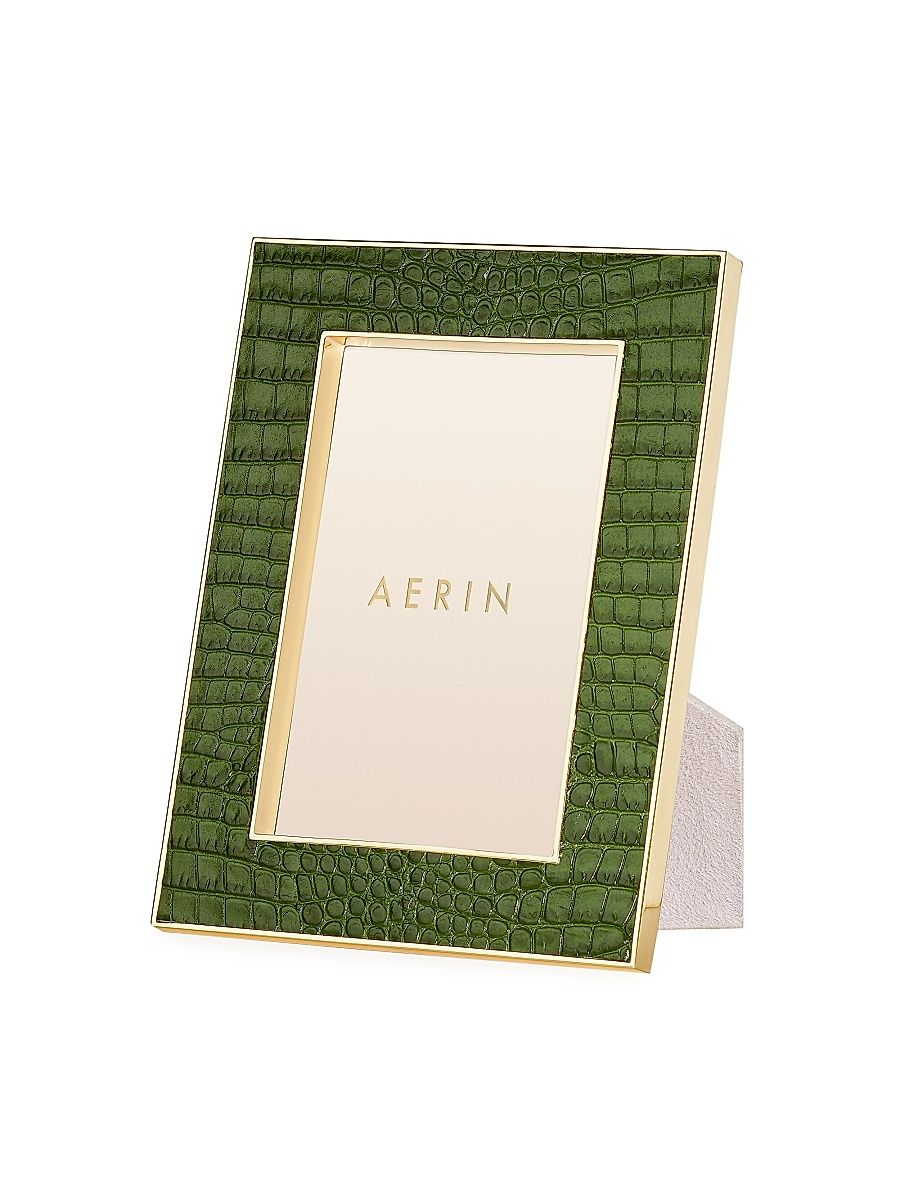 Classic Crocodile-Embossed Leather Frame