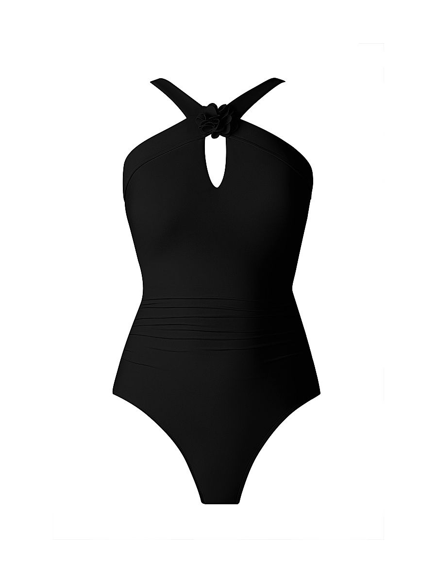 Women's Solids Edith One-Piece Swimsuit - Black - Size 8