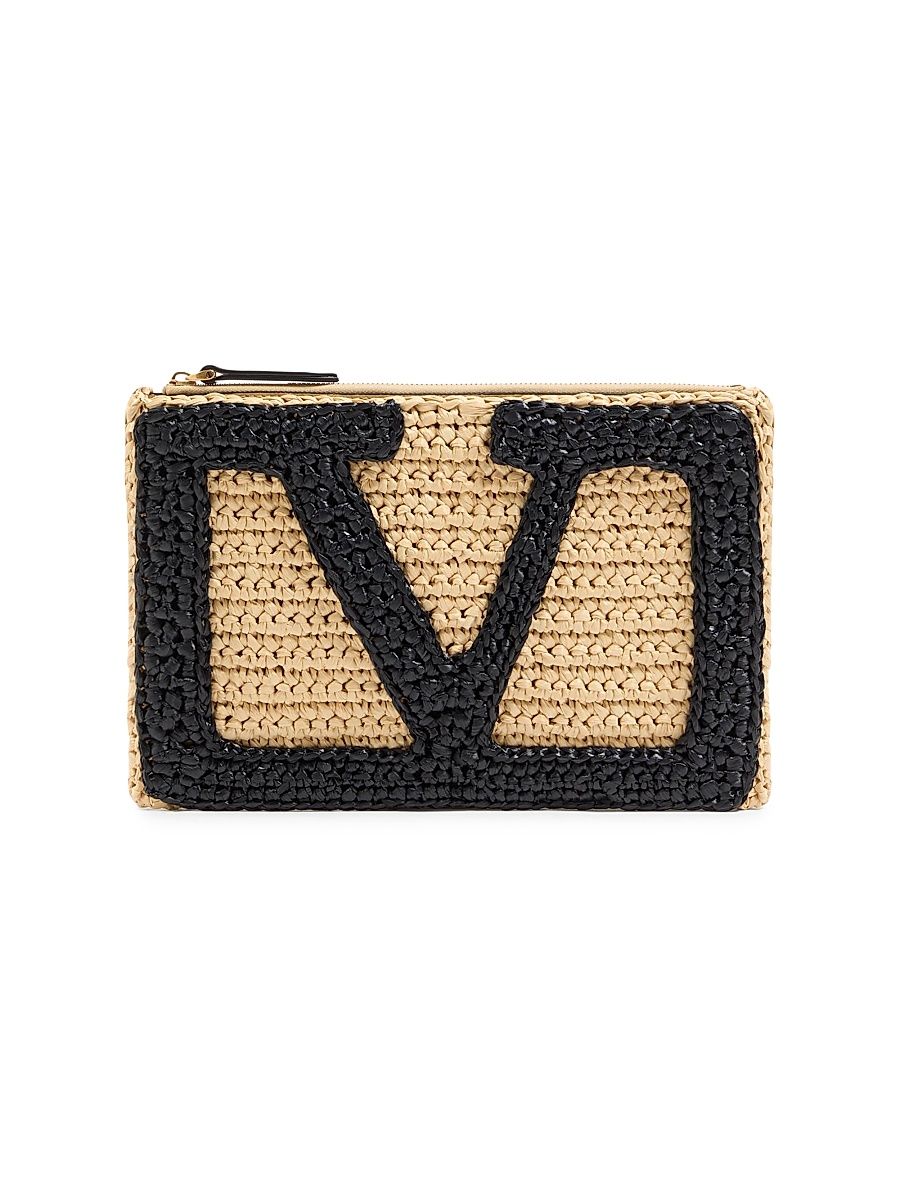 Women's Viva Superstar Synthetic Raffia Pouch - Natural