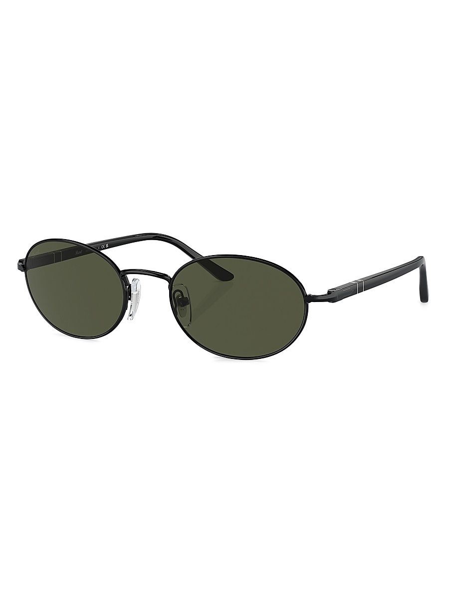 Men's Ida 55MM Oval Sunglasses - Black Green