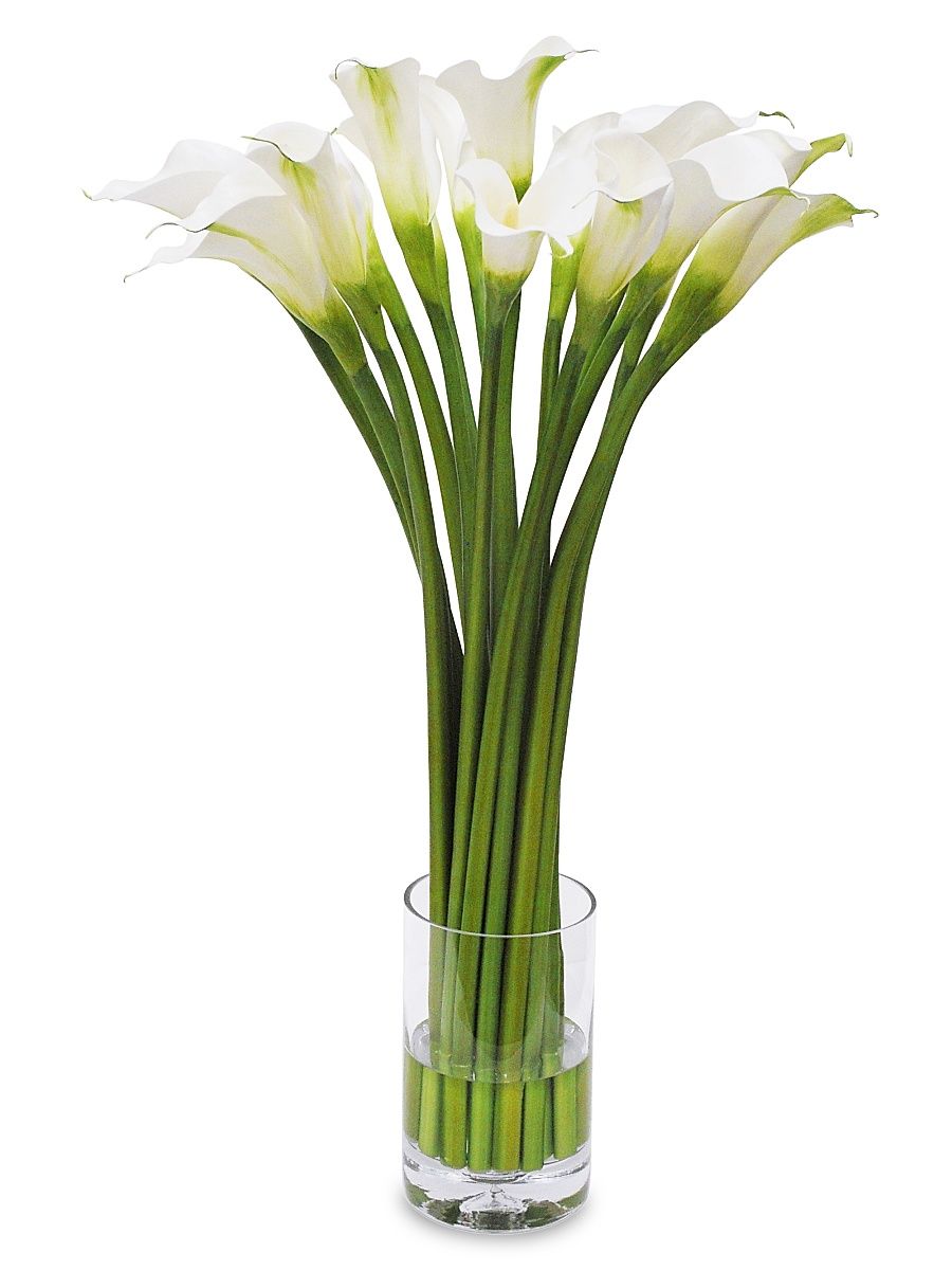 Everyday Floral Imitation Calla Lily In Glass Vase
