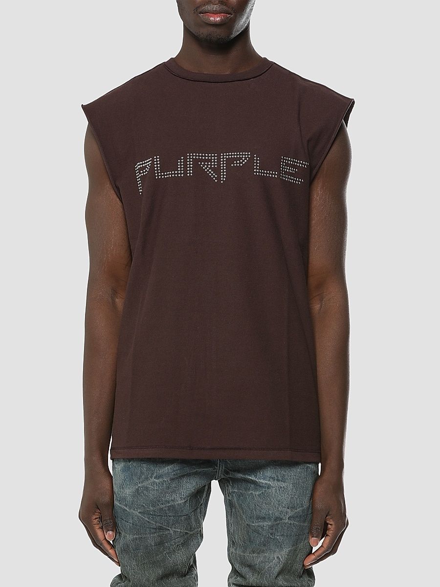 Men's Logo Cotton Jersey Tank - Brown - Size XXL