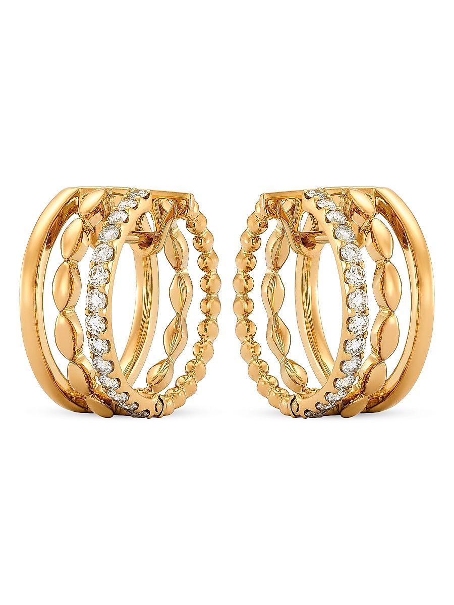 Women's My Etho II 18K Yellow Gold & 0.54 TCW Diamond Hoop Earrings - Rose Gold