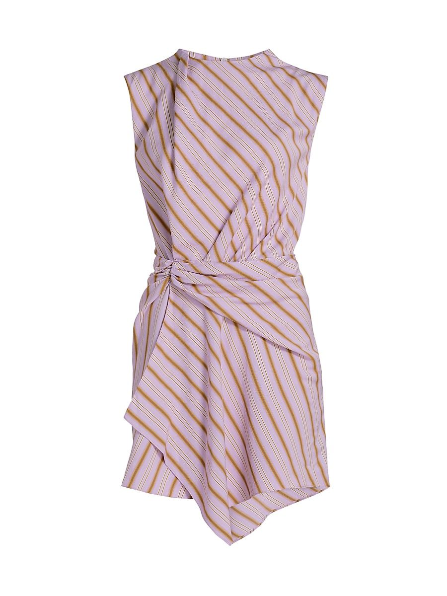 Women's Dion Striped Gathered Minidress - Lilac Curry - Size 14