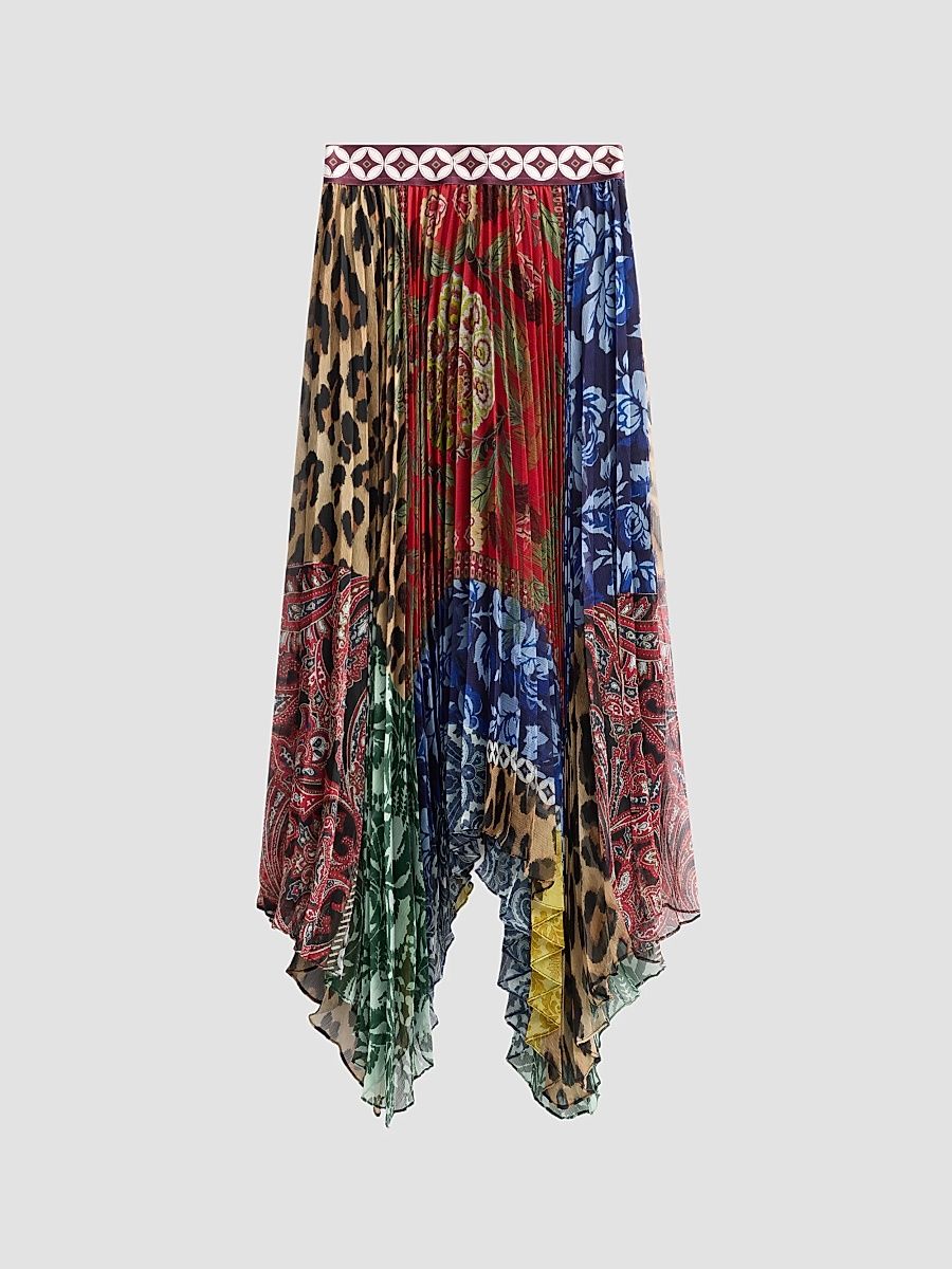 ALICE + OLIVIA Women's Katz Handkerchief Hem Maxi Skirt - Off The Grid - Size 12