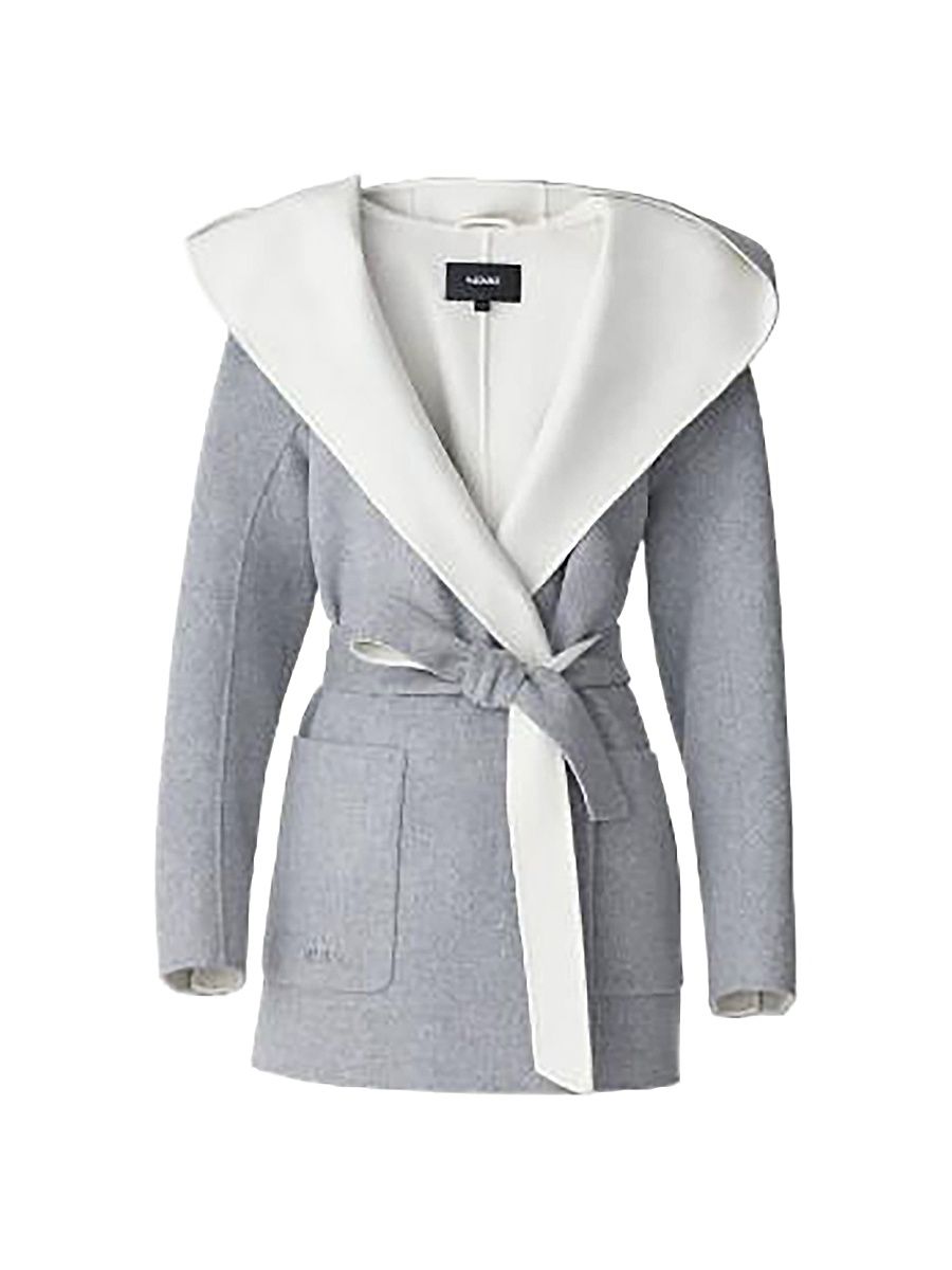 Women's Paya Wool Wrap Coat - Light Grey - Size Small