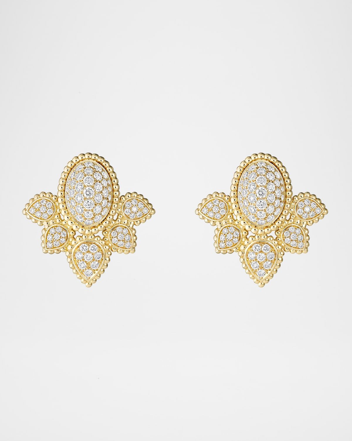 Serpent Boheme Vintage 18K Yellow Gold Diamond Stud Earrings