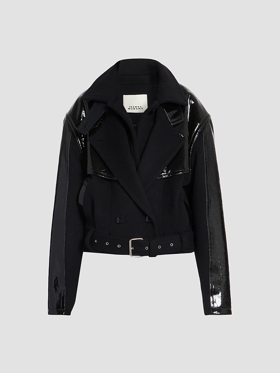 Isabel Marant Women's Epia Mixed-Media Biker Jacket - Black - Size 10