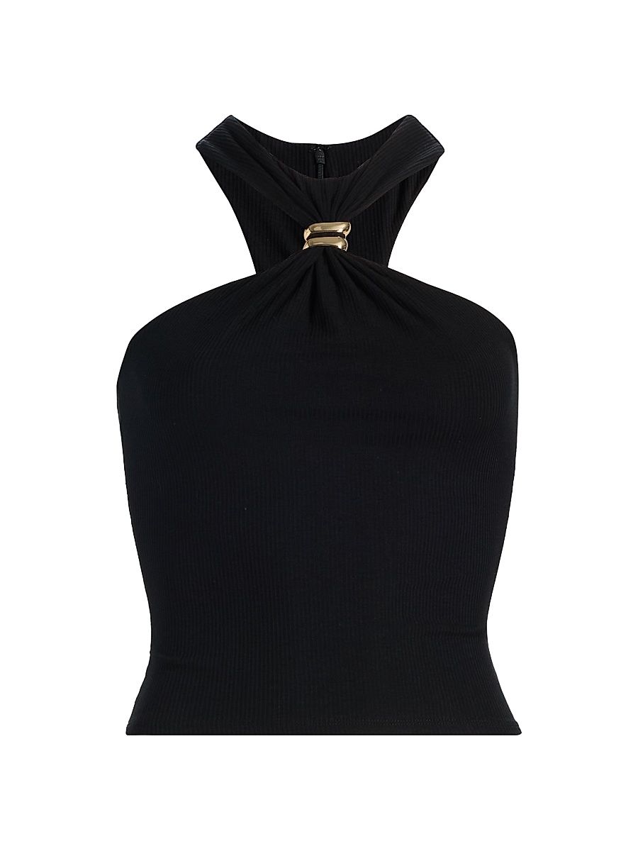 Women's Marcel Gathered Top - Black - Size XS