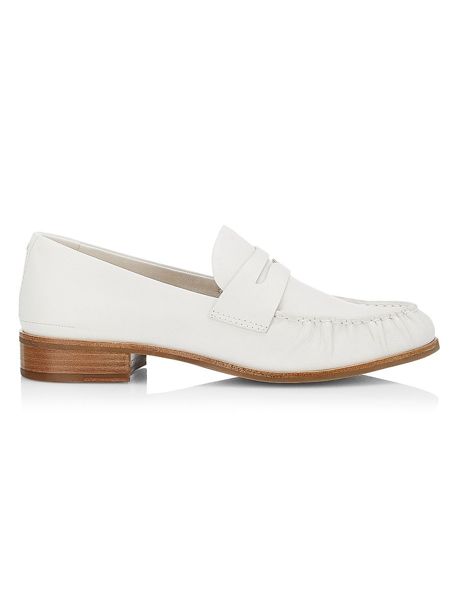 Women's Sid Stitched Leather Loafers - Antique White - Size 7.5