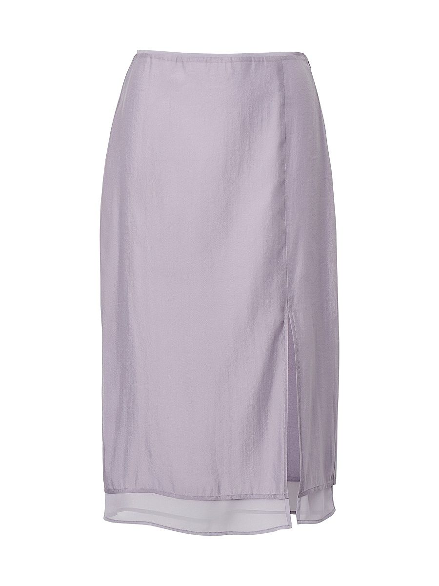 Women's Suki Organza Slit Midi-Skirt - Lilac - Size 0