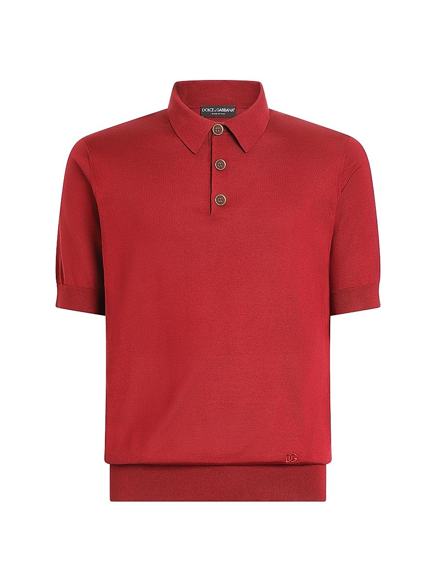 Men's Vinaccia Logo Silk Polo Shirt - Vinaccia Scuro - Size 46