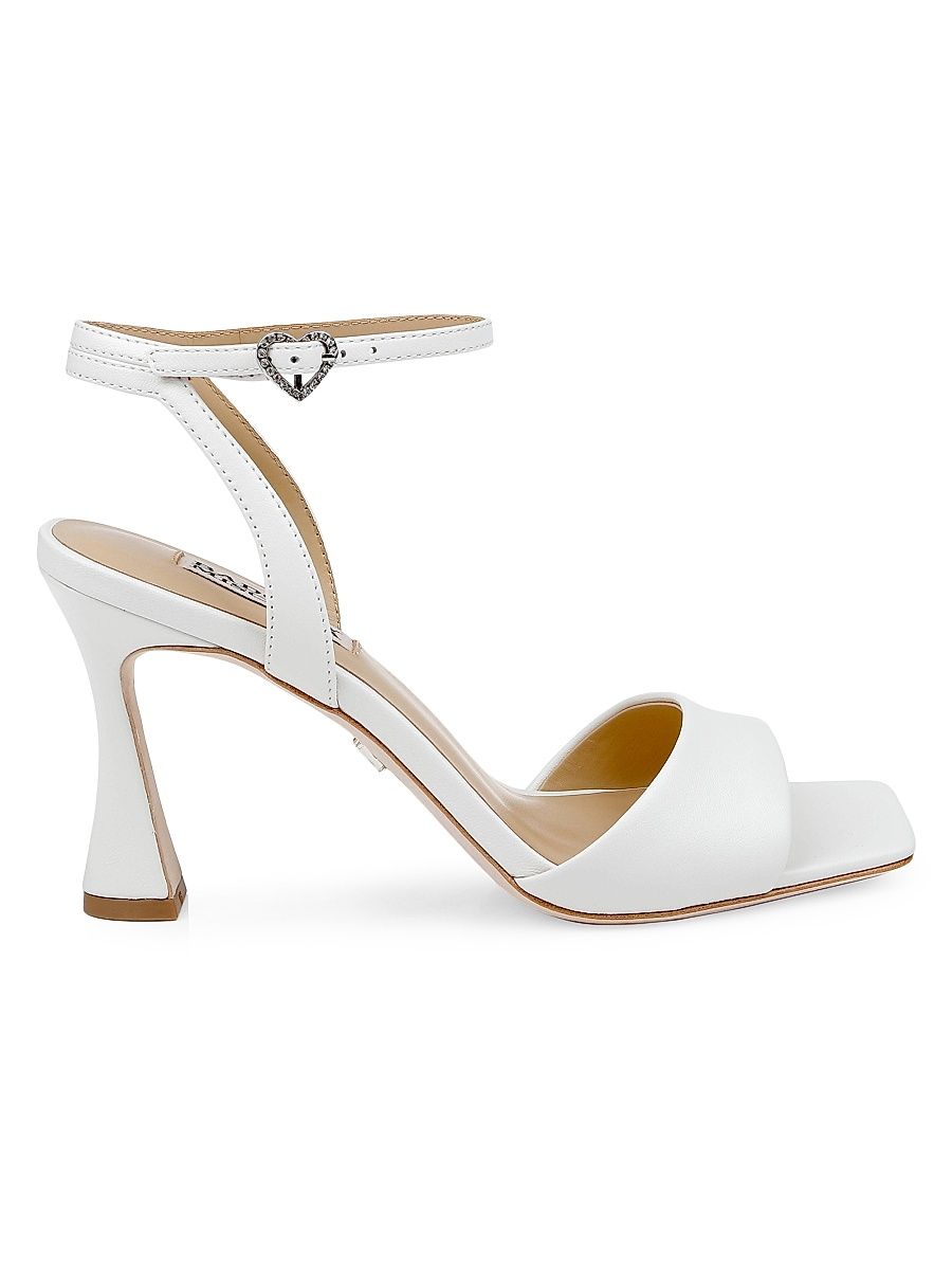 Women's Cady 85MM Leather Sandals - White Leather - Size 10.5