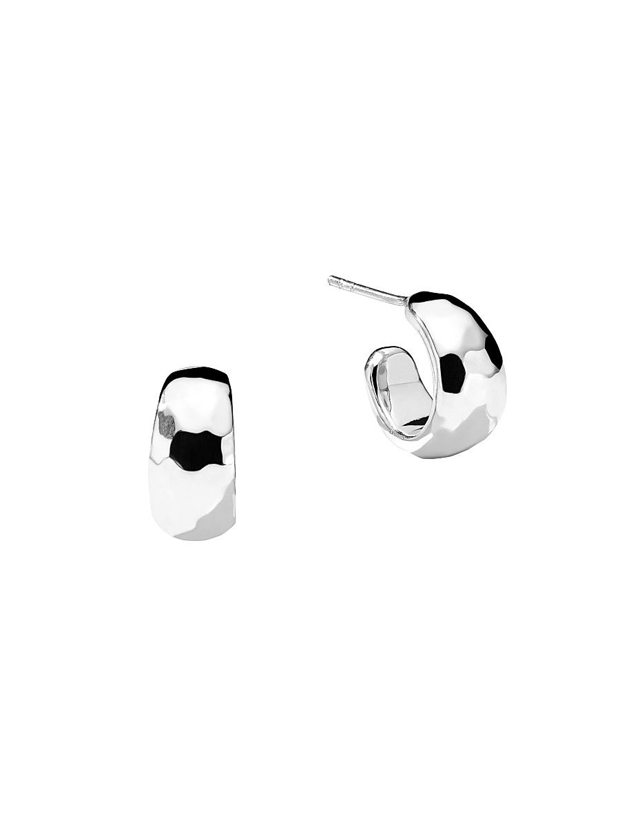 Women's Classico Sterling Silver Huggie Earrings - Silver - Size Medium