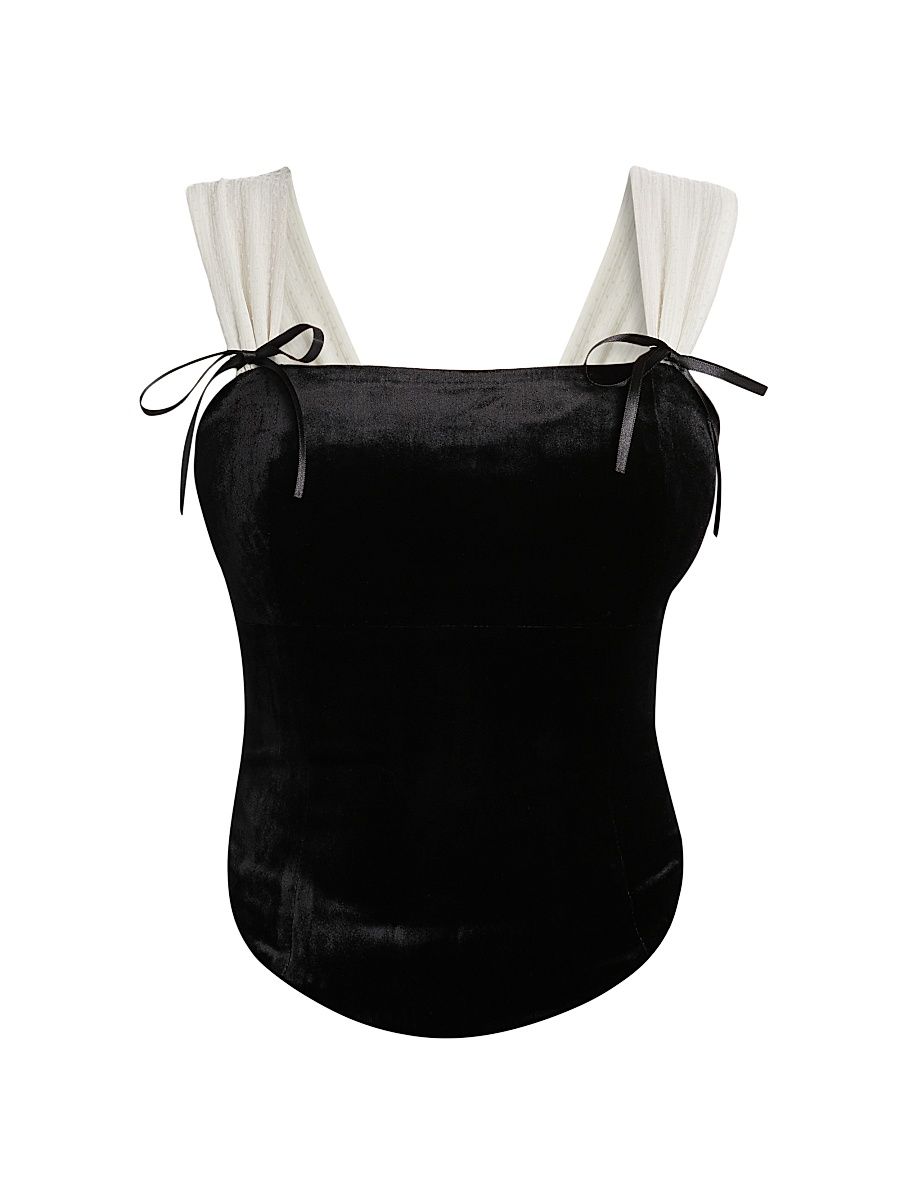 Women's Tuli Bustier Top - Black White - Size 14