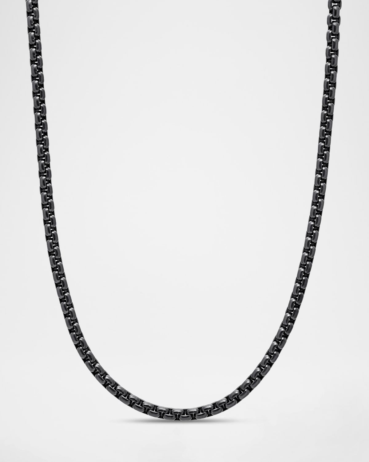Men & apos;s Box Chain Necklace Darkened Stainless Steel, 4mm