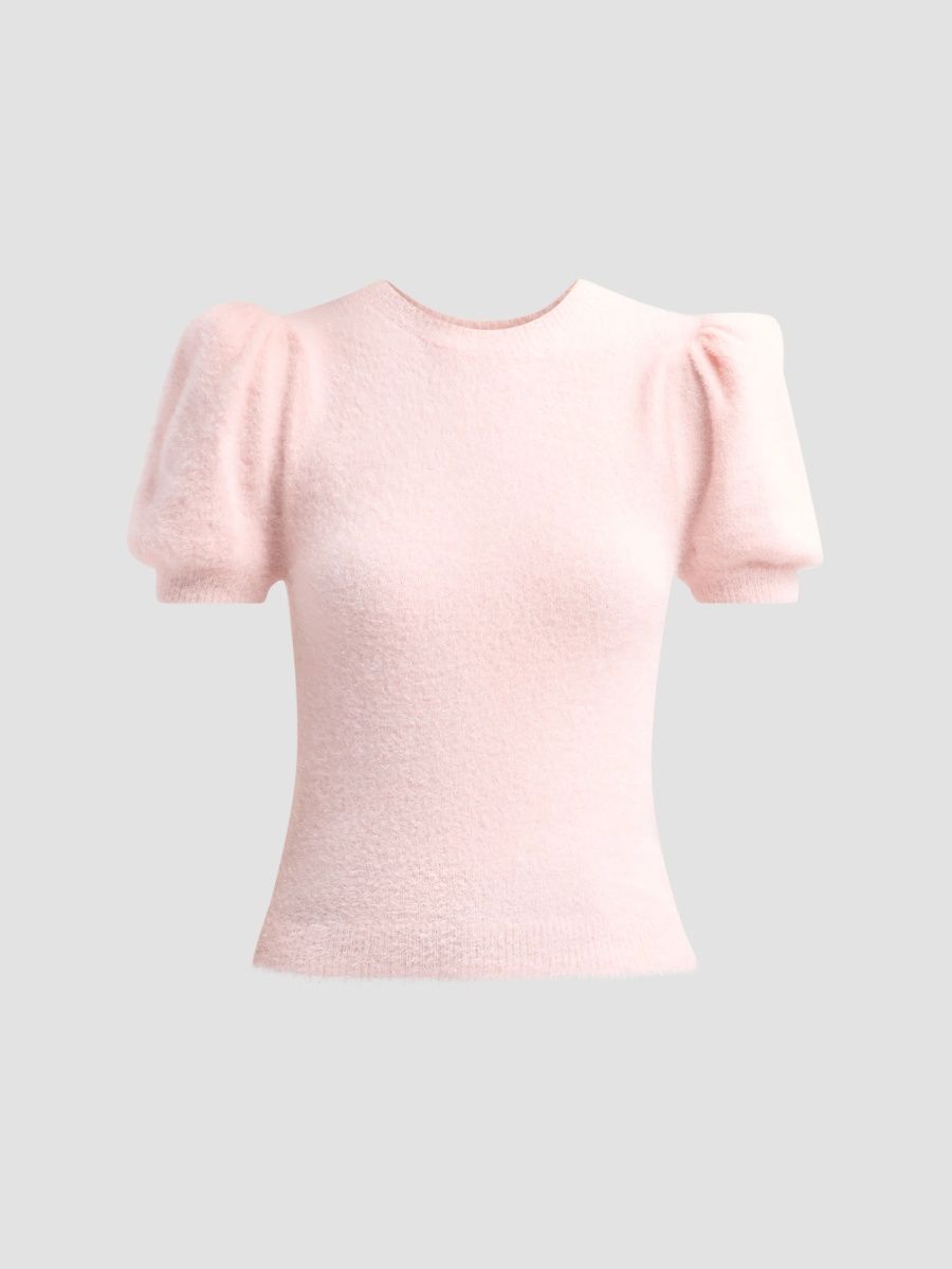 ALICE + OLIVIA Women's Ciara Puff-Sleeve Sweater - Blush - Size XS