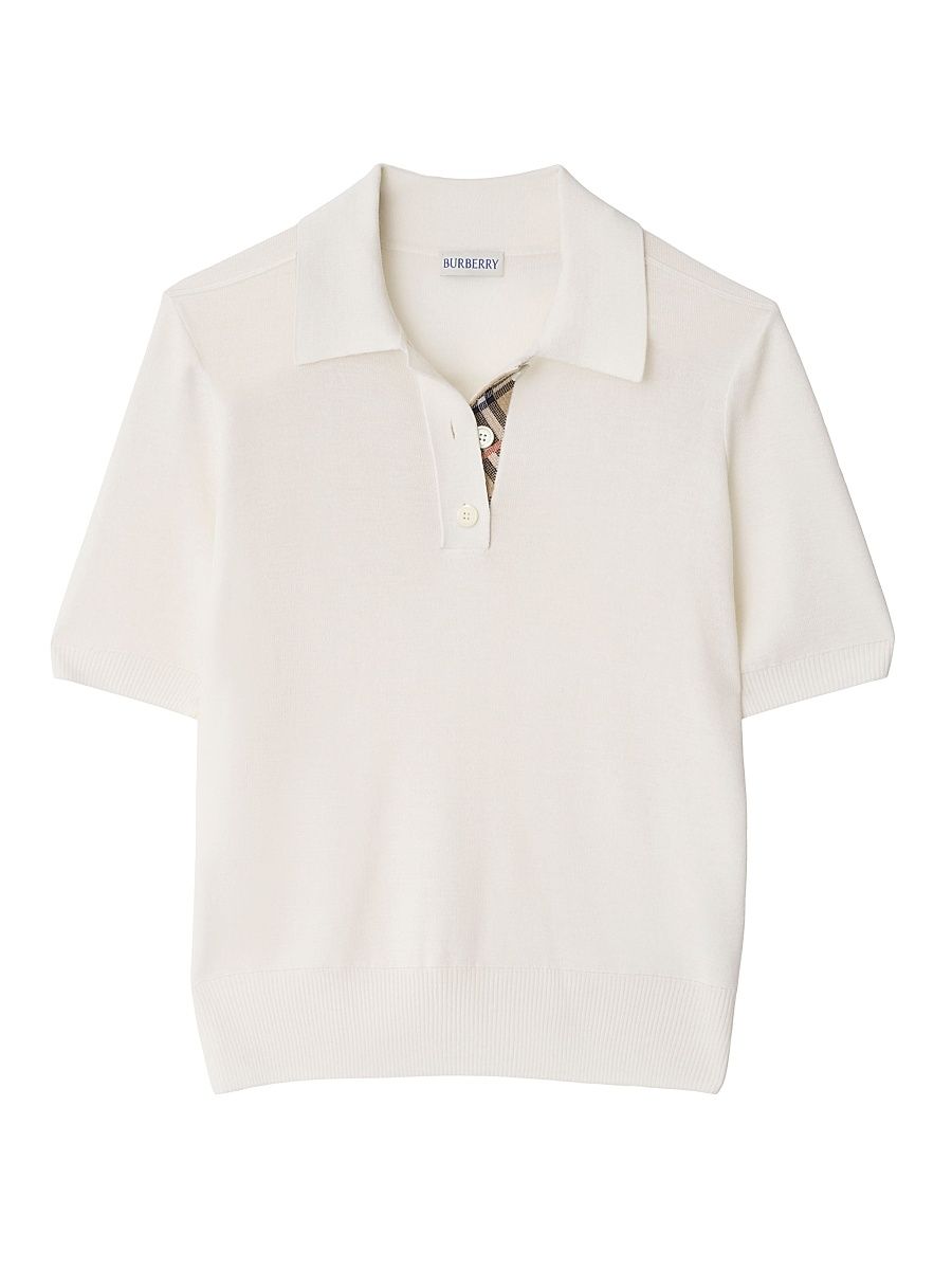 Women's Maddie Wool Polo Shirt - Chalk - Size XL