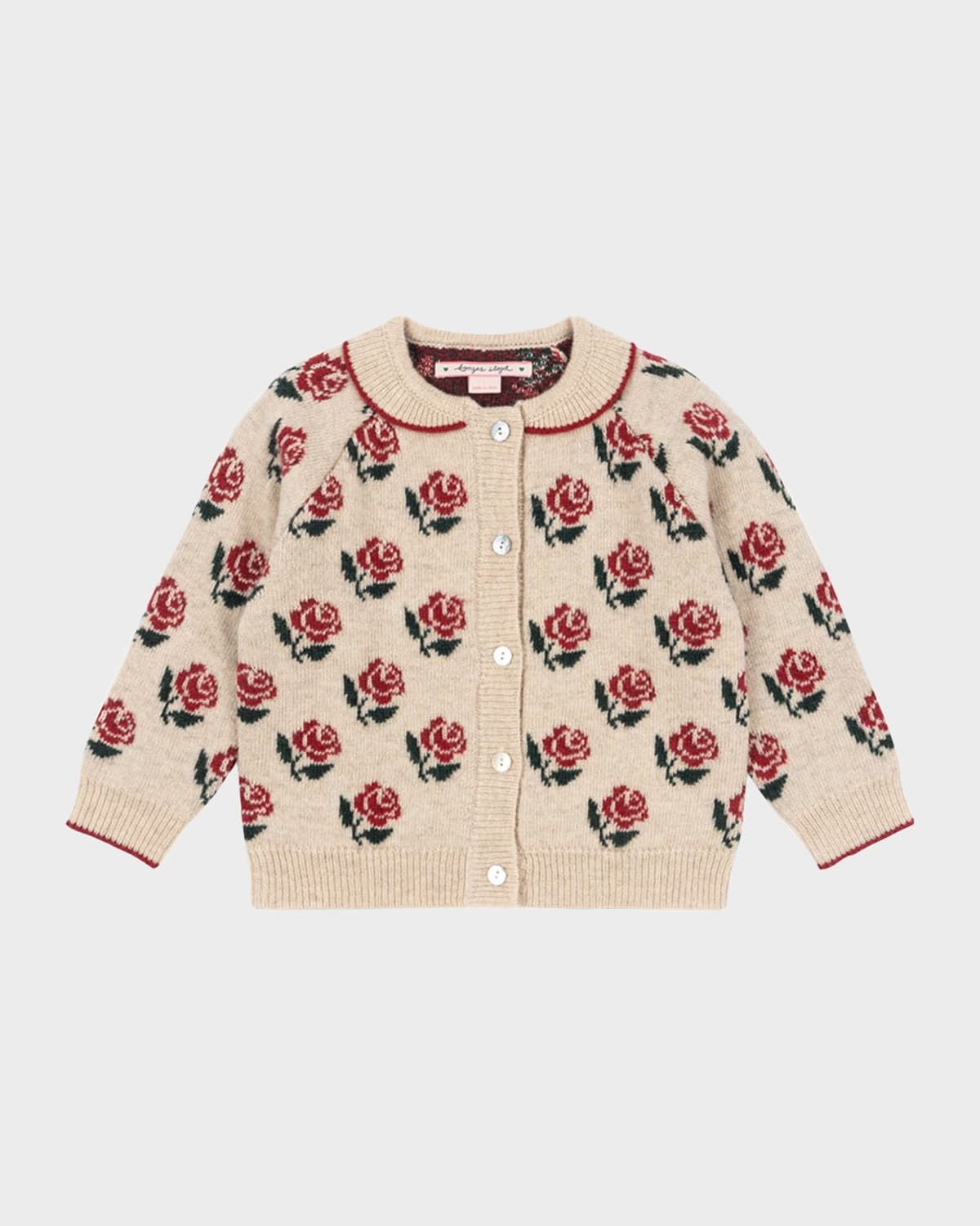 Girl & apos;s Belou Intarsia Knit Cardigan, Size 12M-10