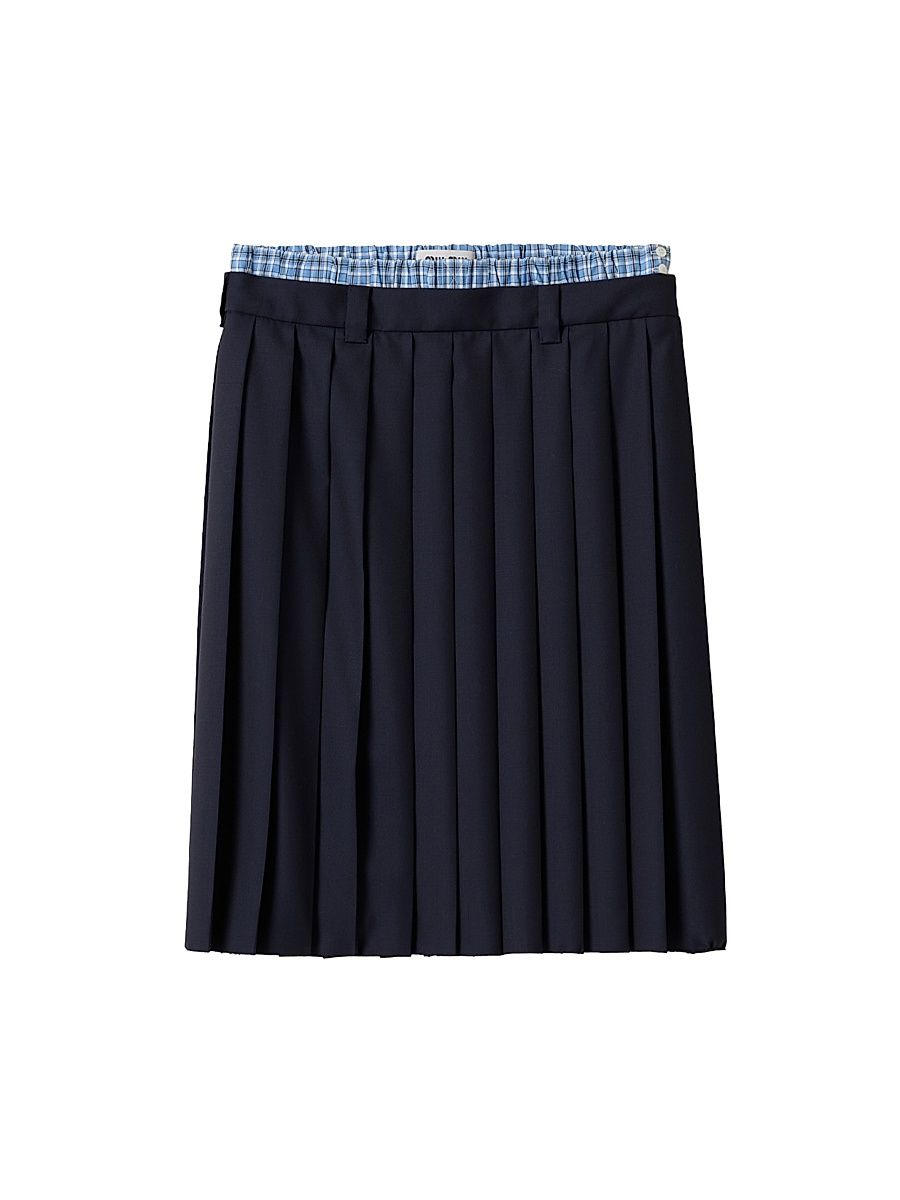 Women's Pleated Batavia Midi Skirt - Blue - Size 10