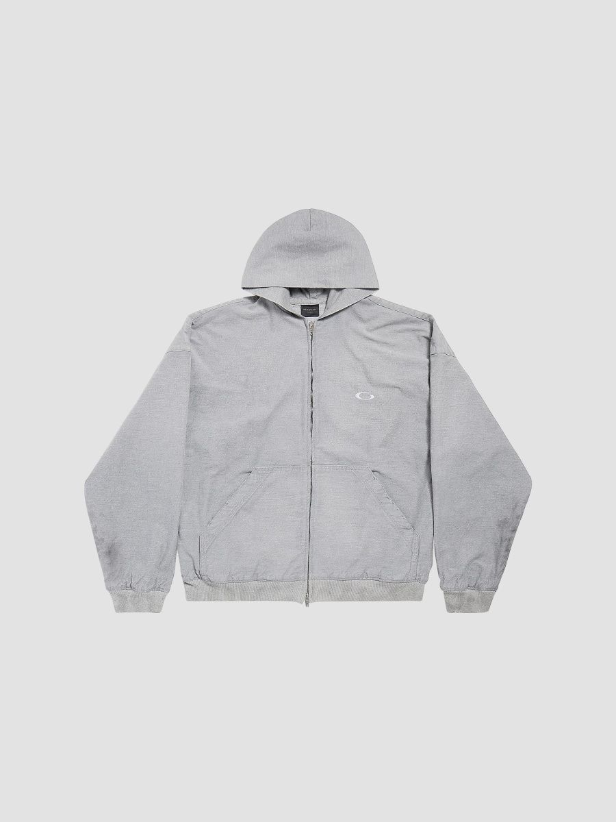 Balenciaga Men's Trompe Hoodie - Anthracite - Size Large