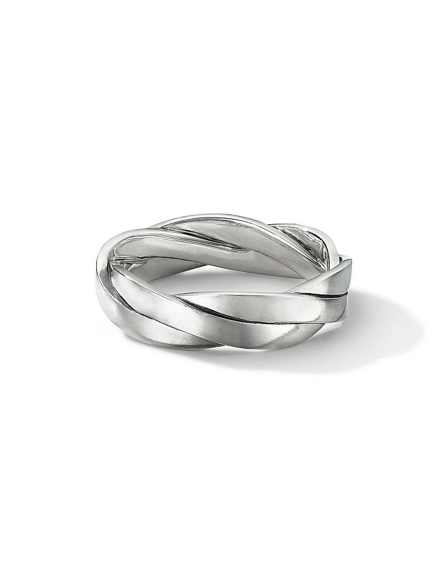 Men's Twisted Cable Band Ring - Sterling Silver - Size 10