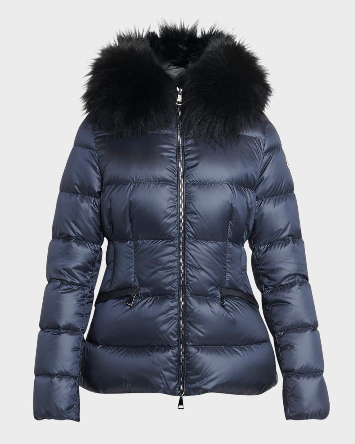 Boed Hooded Shearling-Trimmed Short Down Jacket