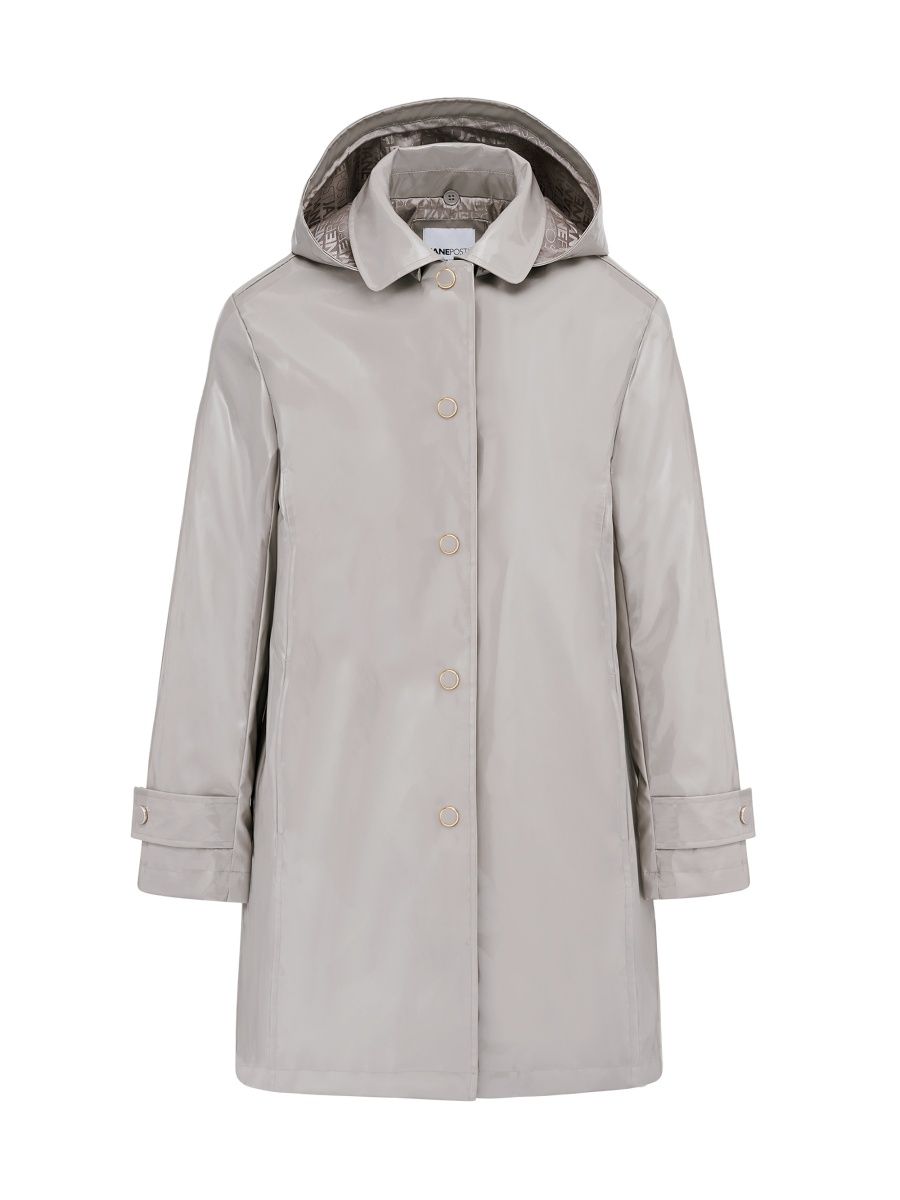 Jane Post Women's Iconic Princess Hooded Rain Coat - Grey - Size XS