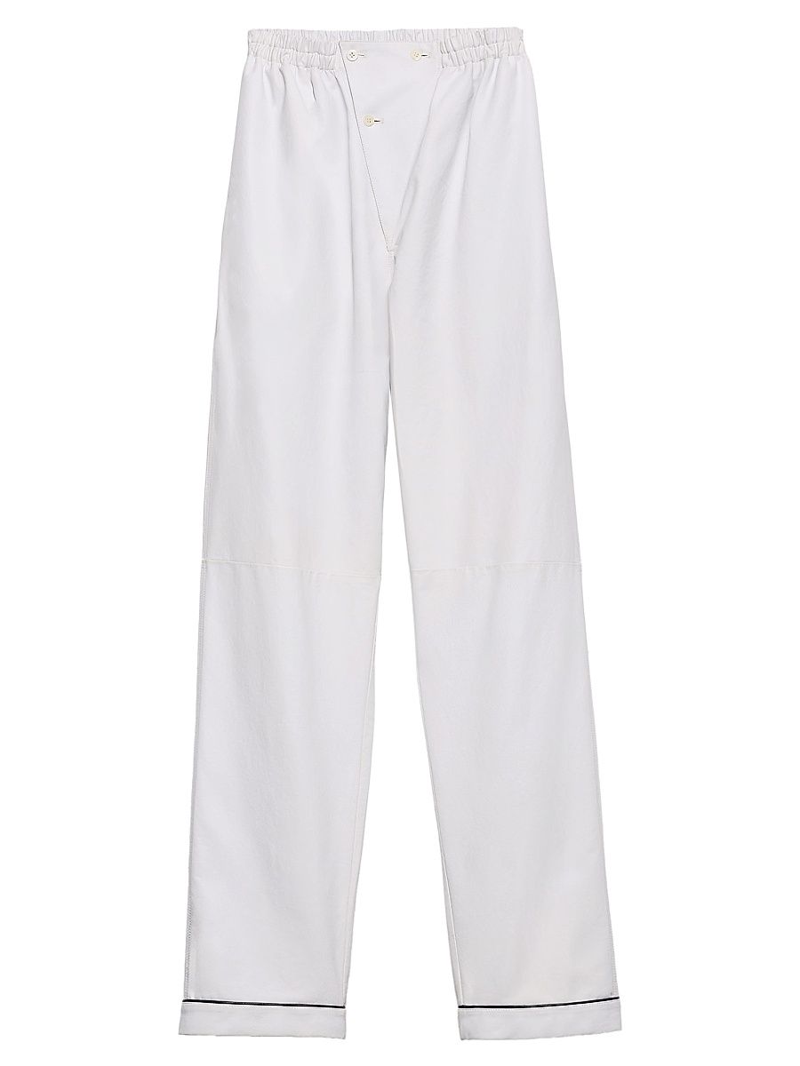 Women's Nappa Leather Pants - White - Size 6