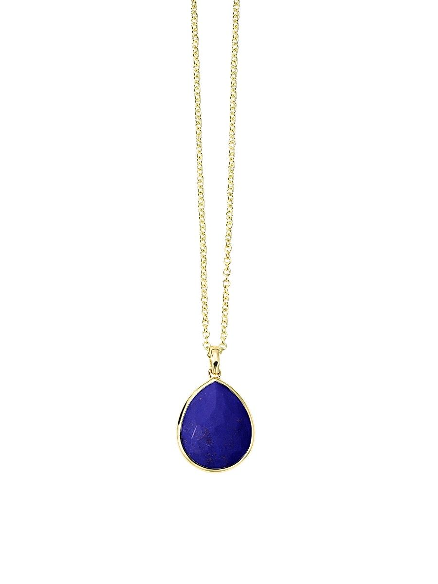 Women's Rock Candy 18K Gold & Amethyst Medium Teardrop Pendant Necklace - Lapis