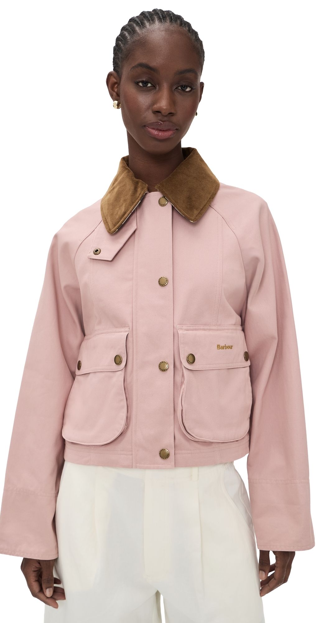 Barbour Cropped Beadnell Casual Jacket Gardenia/Dress 10