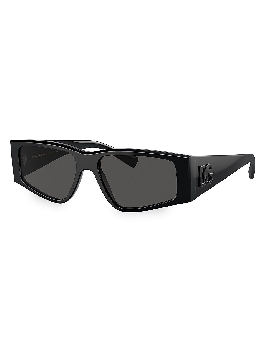 Men's 55MM Rectangular Sunglasses - Black