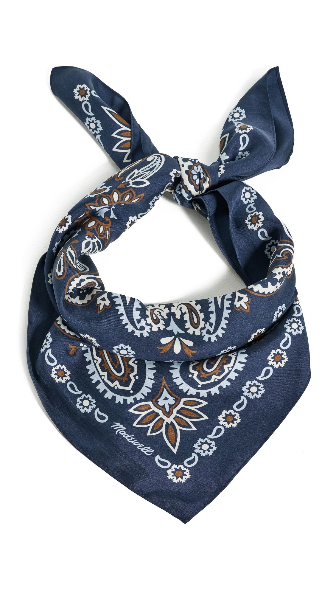 Madewell Medium Silk Bandana Petit Flower Indigo One Size