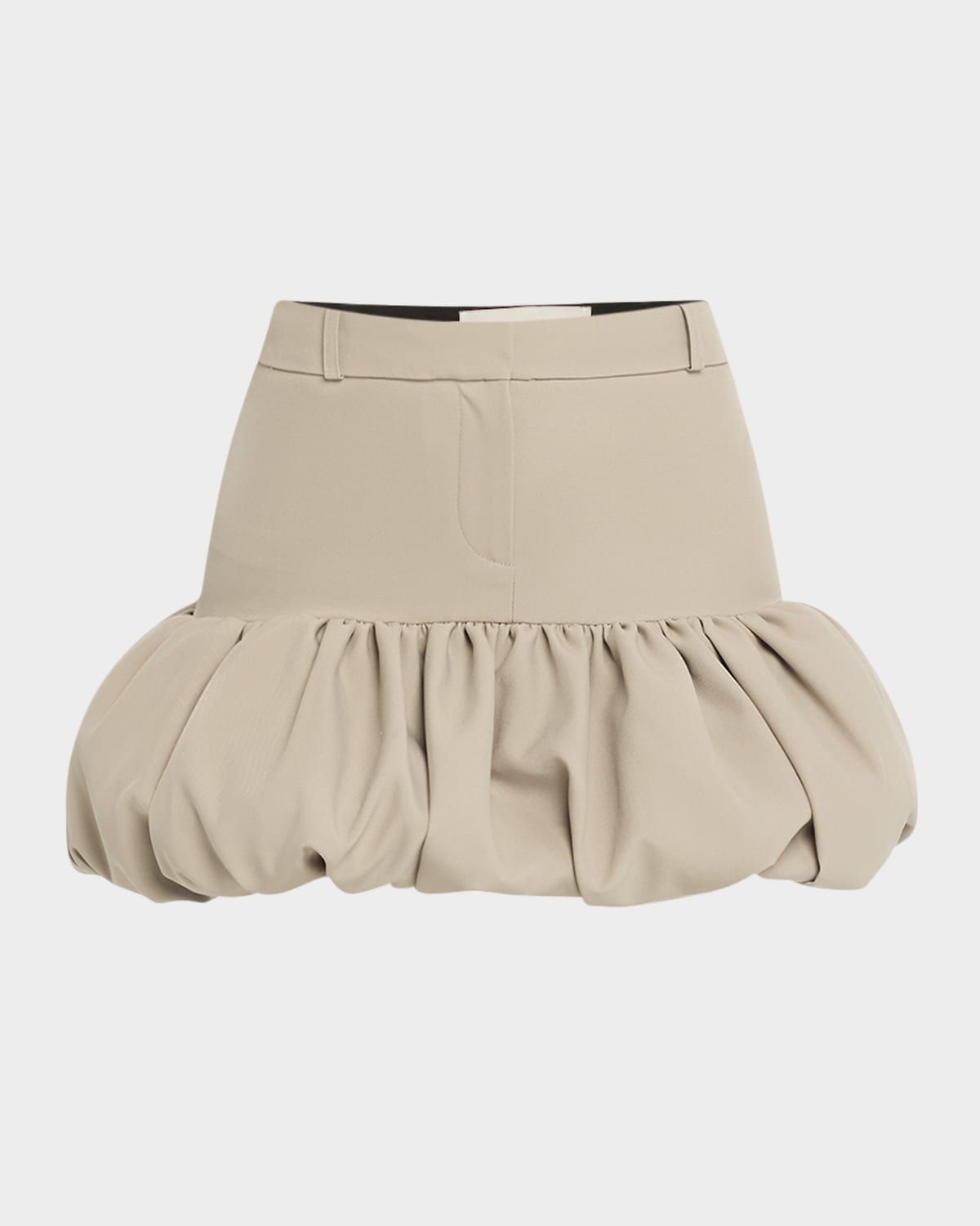 Balloon-Hem Mini Tailored Skirt