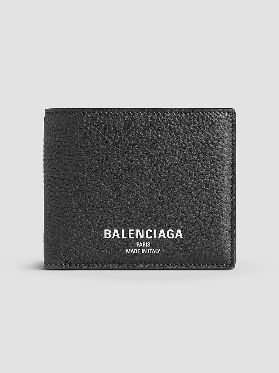 Balenciaga Men's Credit Square Folded Wallet - Black