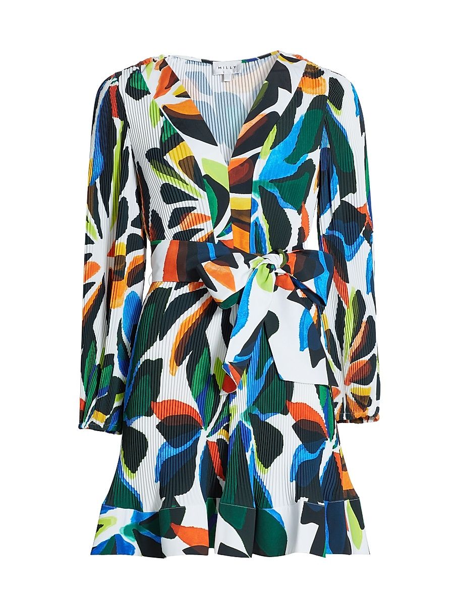 Women's Liv Balearic Floral Pleated Minidress - Size 10