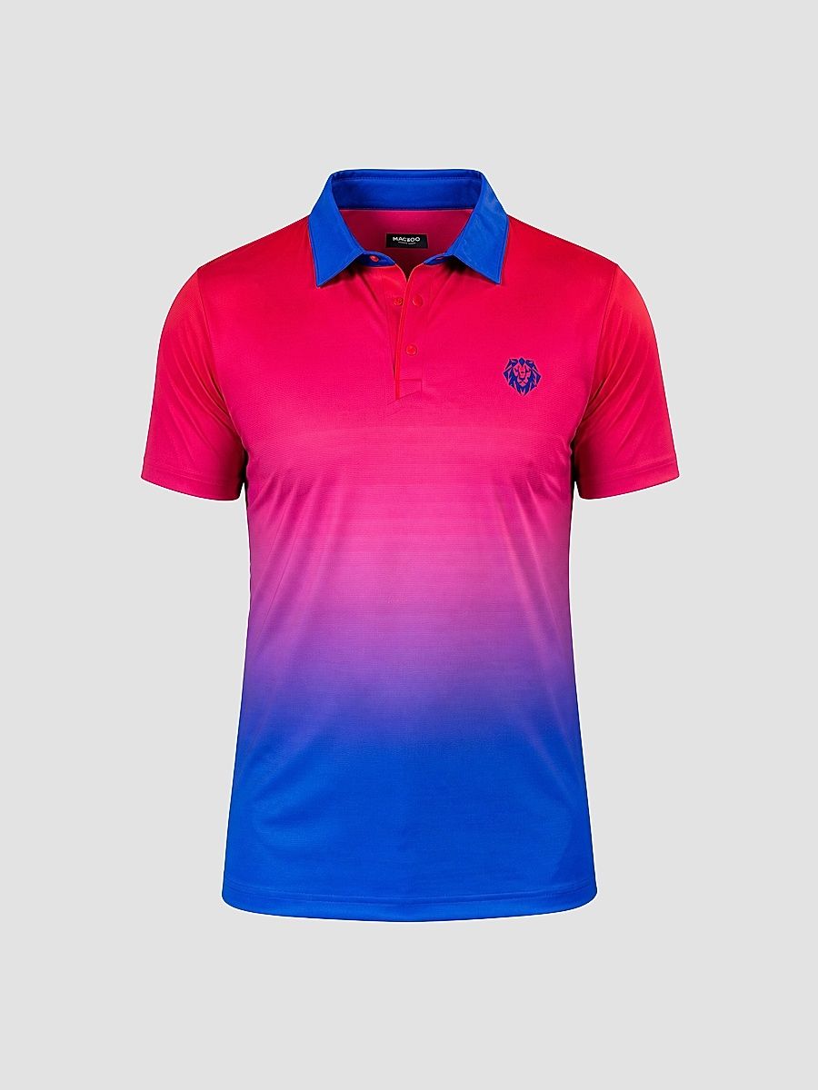 Men's Knit Ascension Sunset Polo Shirt - Multicolored - Size XXXXL