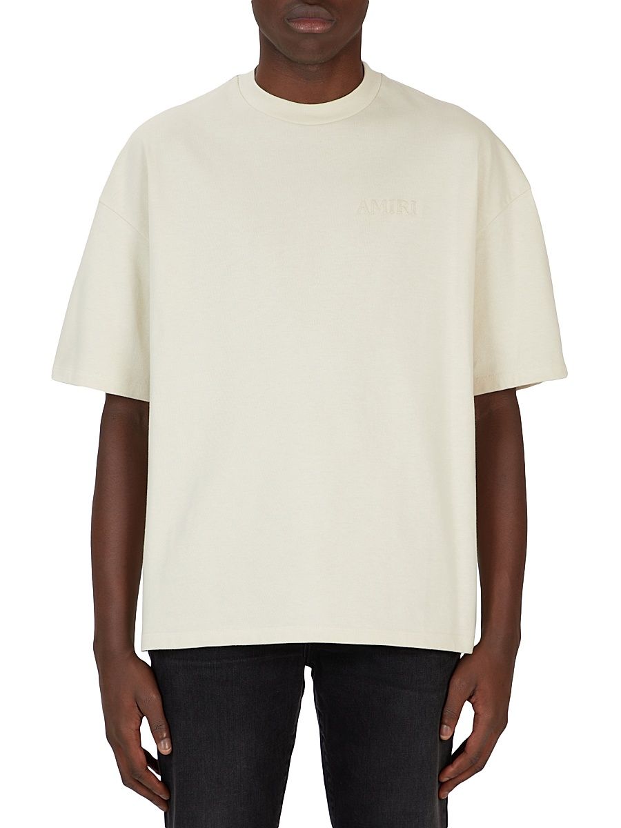 Amiri Men's Logo Oversized Crewneck T-Shirt - Birch - Size XS