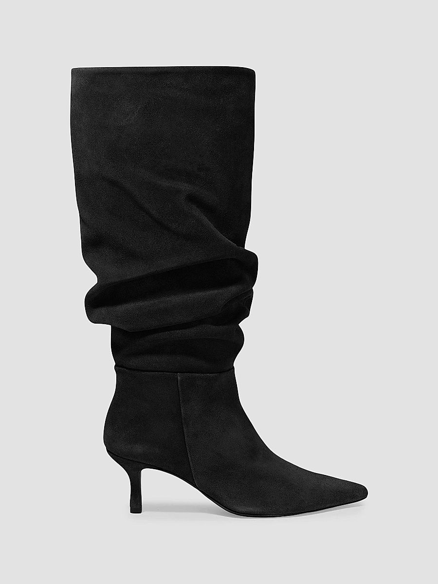 SIMKHAI Women's Jordi 65MM Suede Slouch Boots - Black - Size 10