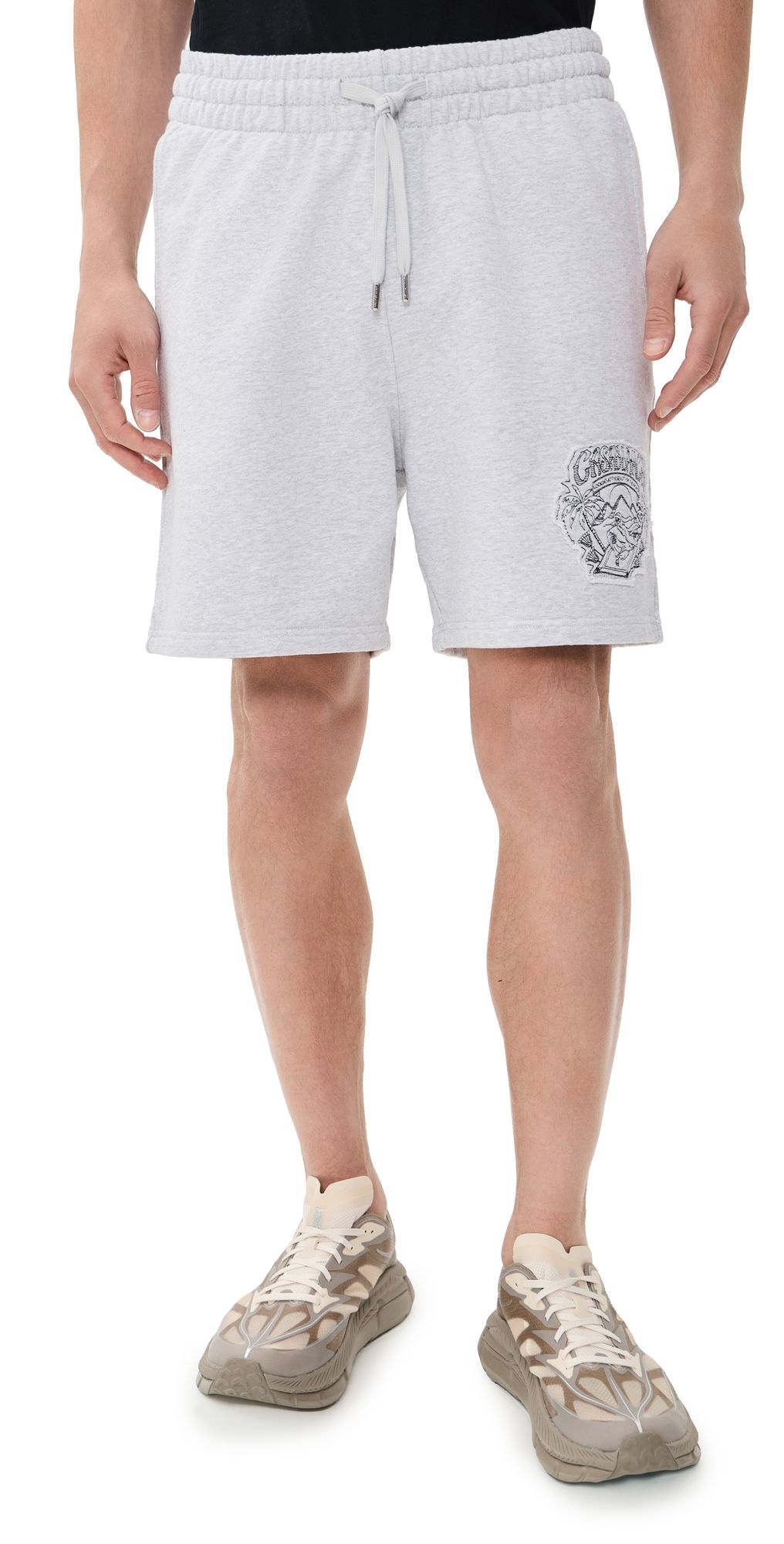 Casablanca Eveil Ancestral Applique Classic Shorts Grey Marle Loopback S