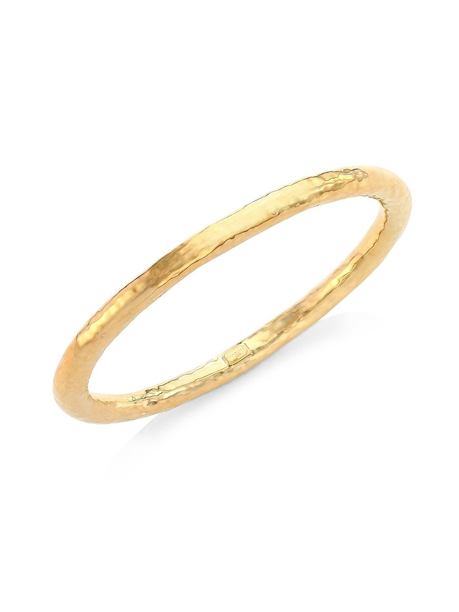 Women's Classico Super Thick 18K Yellow Gold Hammered Bangle Bracelet - Gold