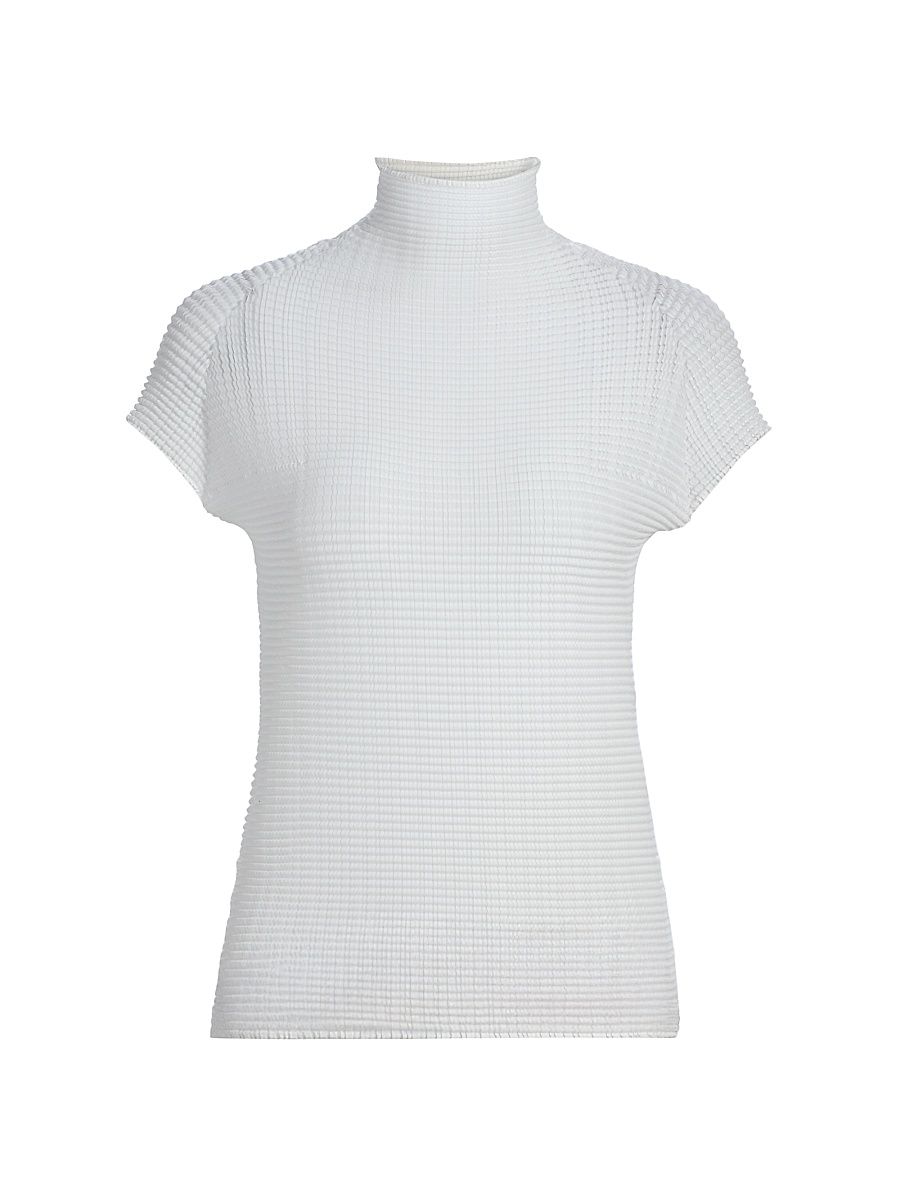 Women's Wooly Pleats Top - White - Size XS