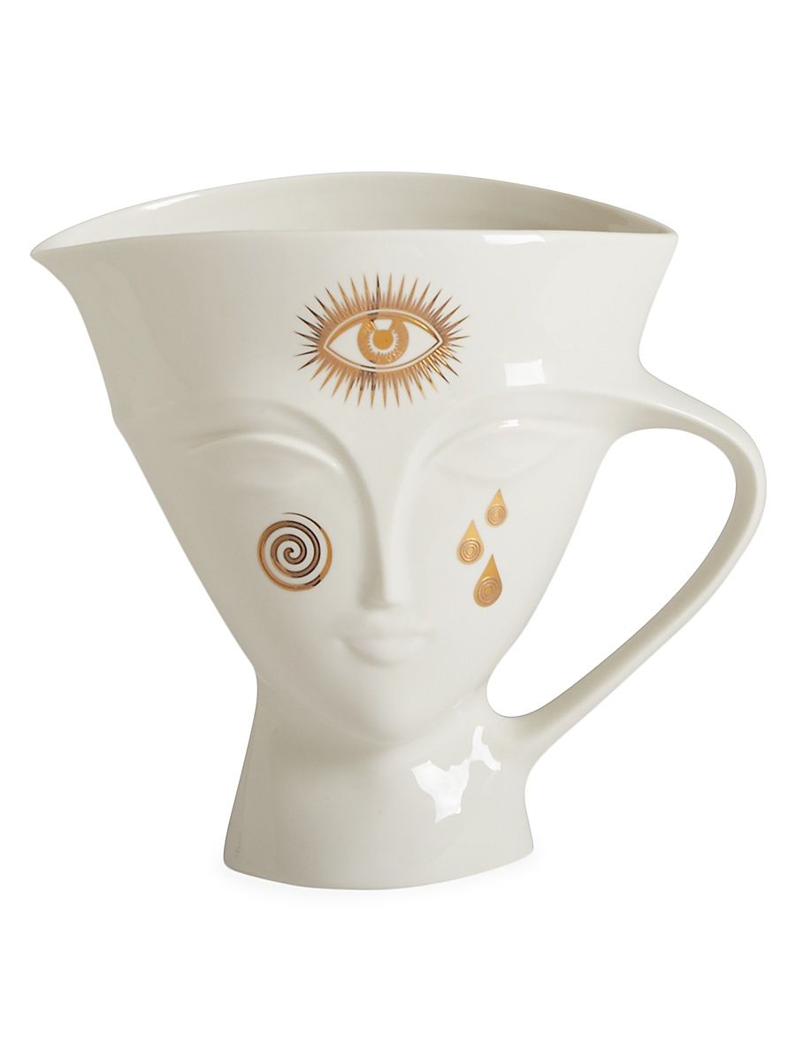 Gilded Giulette Pitcher - White