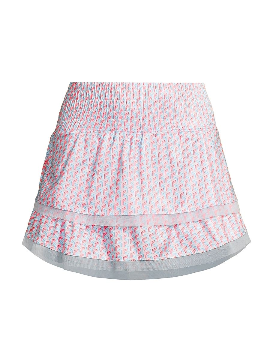 Women's Groovy Printed Tier Miniskirt - Baha - Size XL