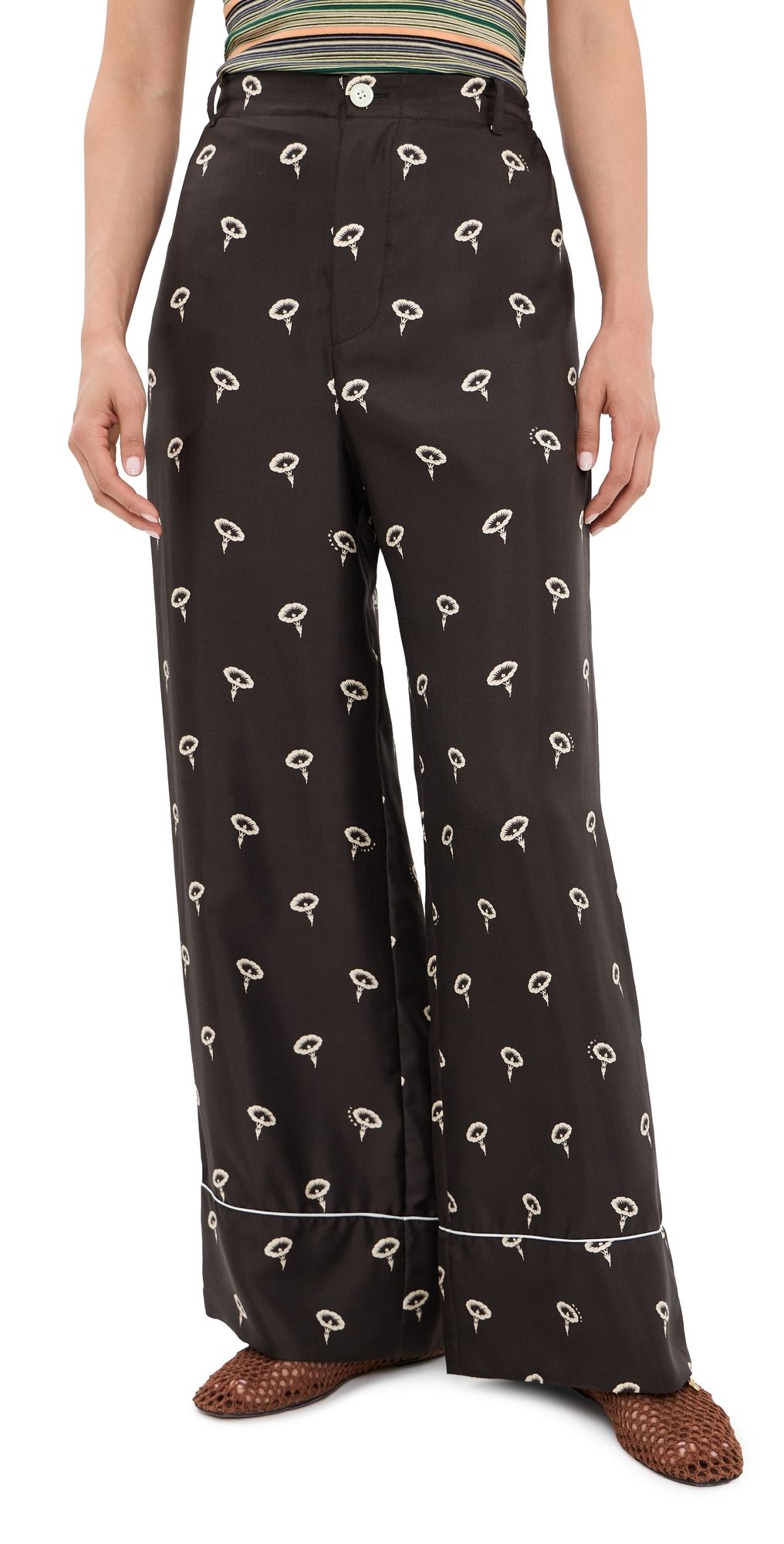 Marni Silk Satin Trousers Teak 40