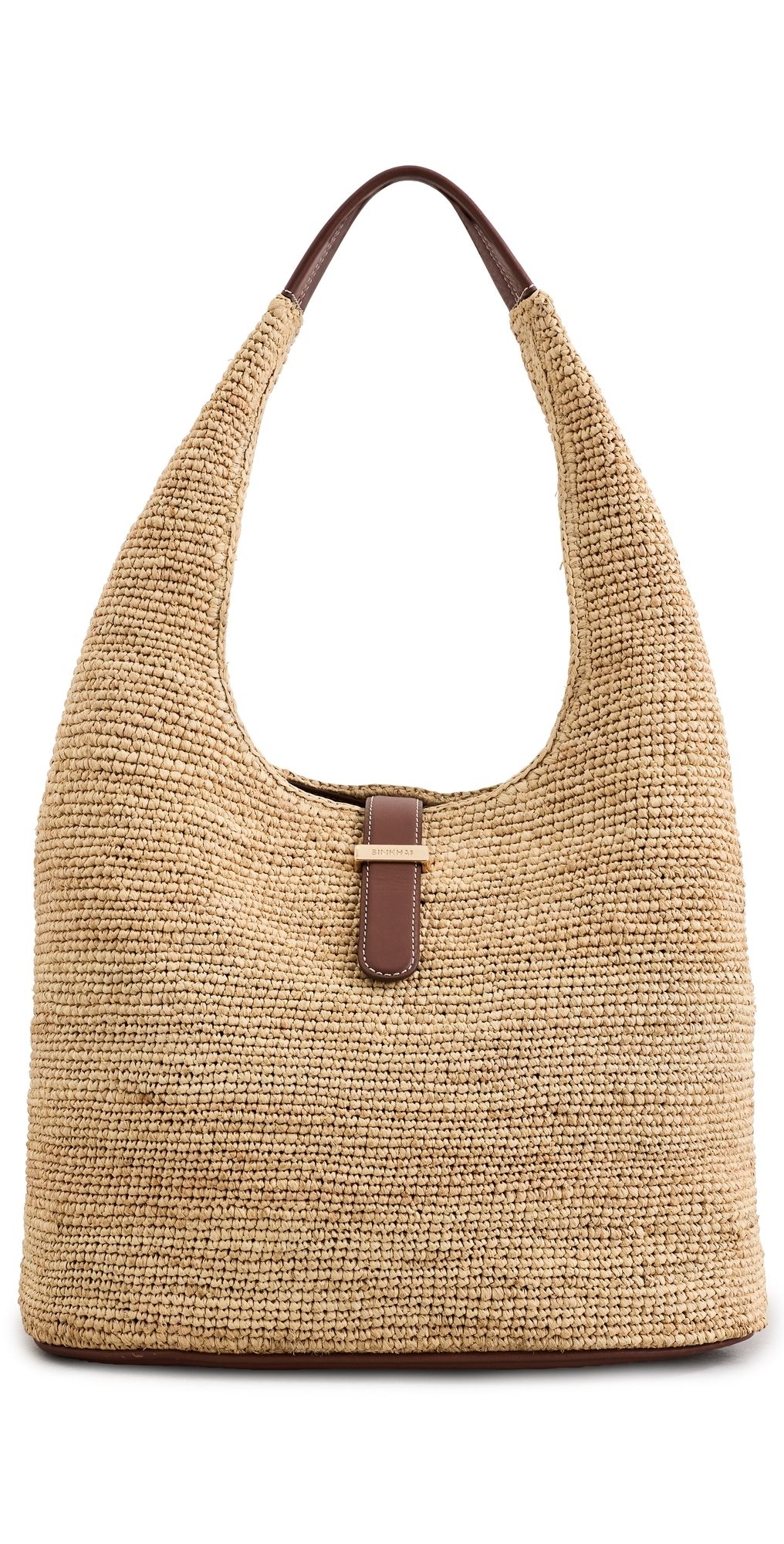SIMKHAI Khai Large Raffia Hobo Bag Natural Sequoia One Size