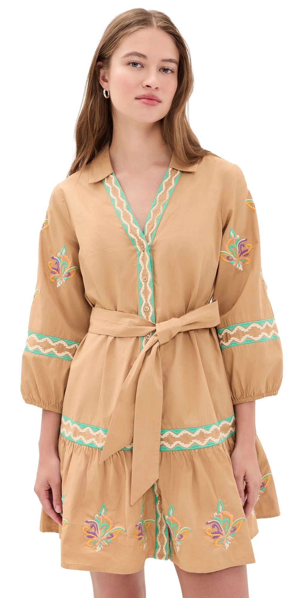 Shoshanna Ellery Dress Khaki/Multi 2