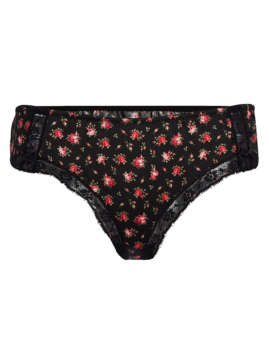 Women's Roselline Silk-Blend Brief - Roselline Nero - Size XL