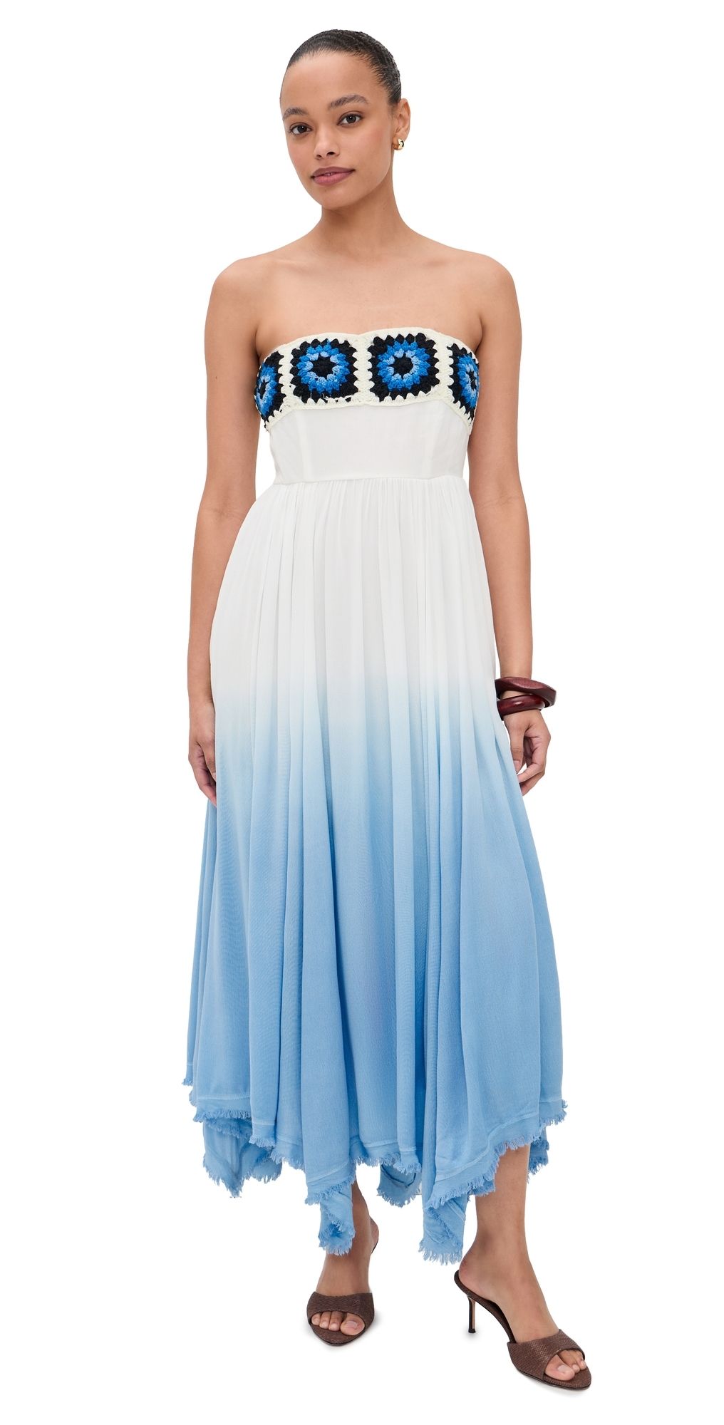 Elexiay Lewa Dress Blue Ombre S