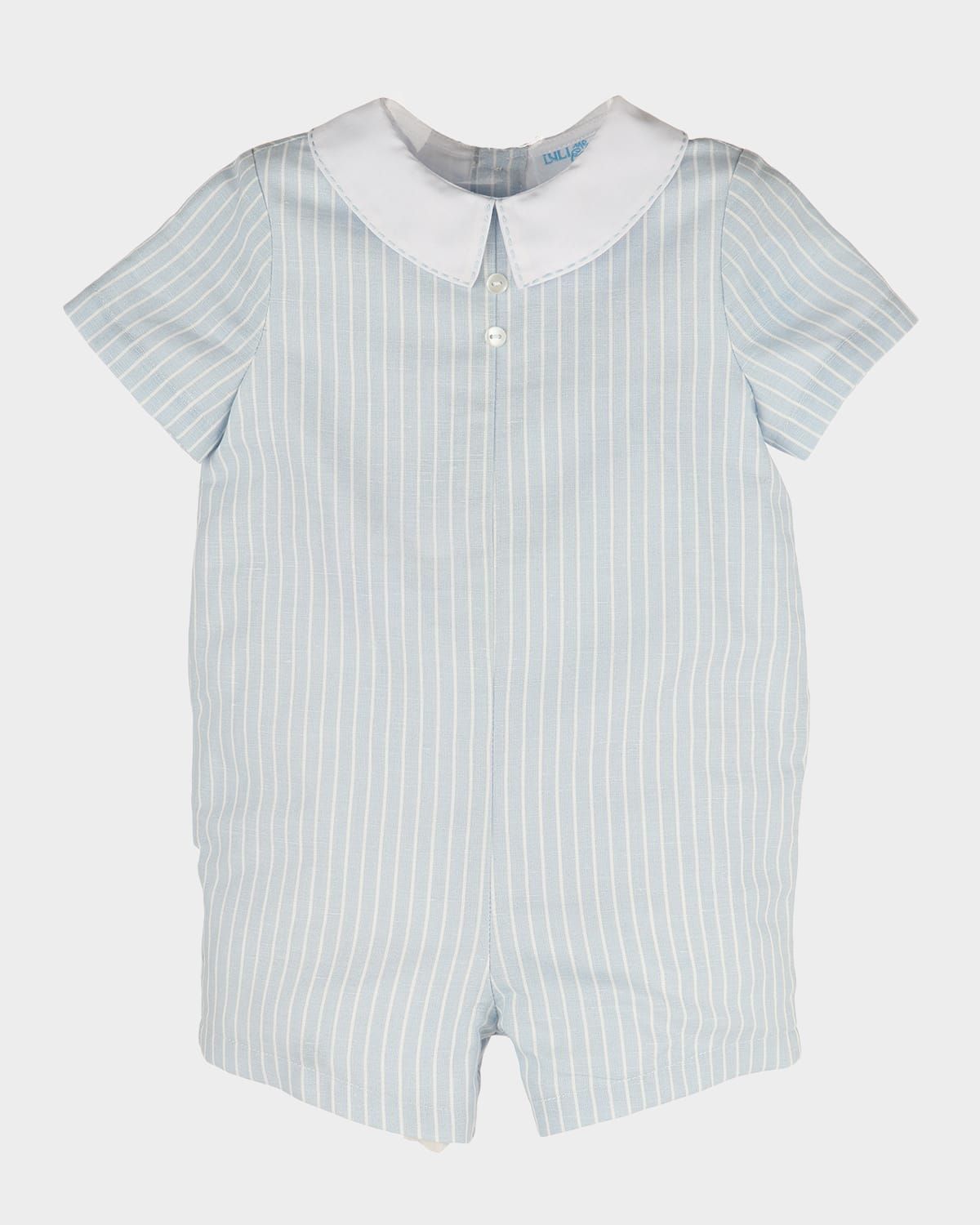 Boy & apos;s Pinstriped Peter Pan Romper, Size 6M-18M